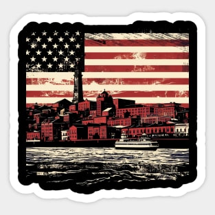 Portland Maine Skyline City of USA Sticker